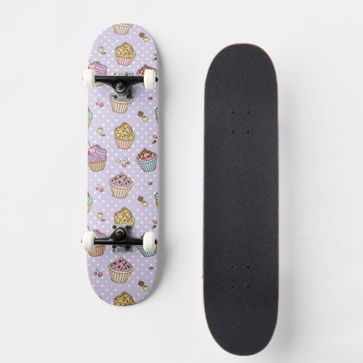 Retro Sweets Pattern Persoonlijk Skateboard (Voorkant)
