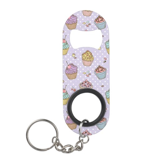 Retro Sweets Pattern Sleutelhanger Flessenopener (Voorkant)