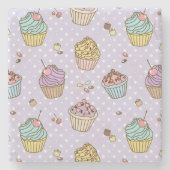Retro Sweets Pattern Stenen Onderzetter (Voorkant)