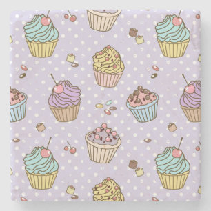 Retro Sweets Pattern Stenen Onderzetter