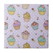 Retro Sweets Pattern Tegeltje (Voorkant)