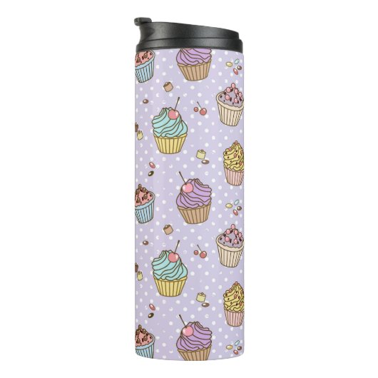 Retro Sweets Pattern Thermosbeker (Geroteerd rechts)