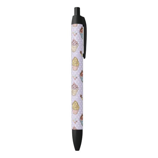 Retro Sweets Pattern Zwarte Inkt Pen (Achterkant (Verticaal))
