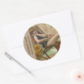 retro swimsuit mode schoonheid looning salon ronde sticker (Envelop)