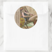 retro swimsuit mode schoonheid looning salon ronde sticker (Tas)