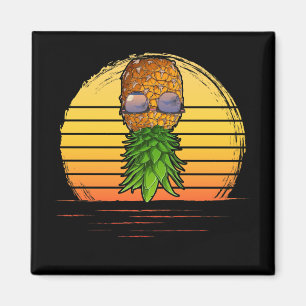 Retro Swinger ondersteboven ananas Sunset Horizon Magneet