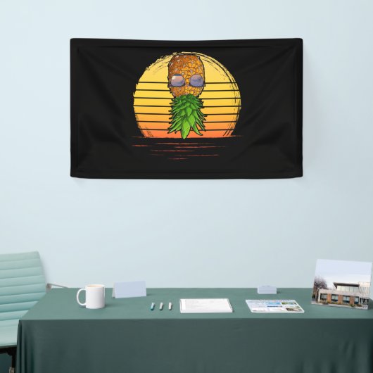 Retro Swinger Upside Down Pineapple Sunset Horizon Spandoek (Beurs)