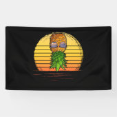 Retro Swinger Upside Down Pineapple Sunset Horizon Spandoek (Horizontaal)