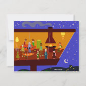 Retro Swinging Sixties Jet Set Party Kaart (Achterkant)