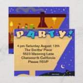 Retro Swinging Sixties Jet Set Party Kaart (Voorkant / Achterkant)