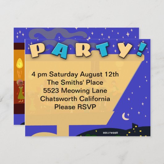 Retro Swinging Sixties Jet Set Party Kaart (Voorkant / Achterkant)