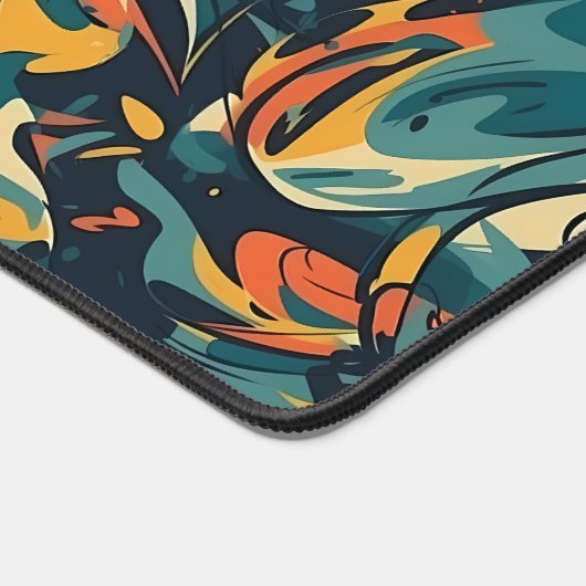 Retro Swirl Abstract Collage Desk Mat (Hoek)