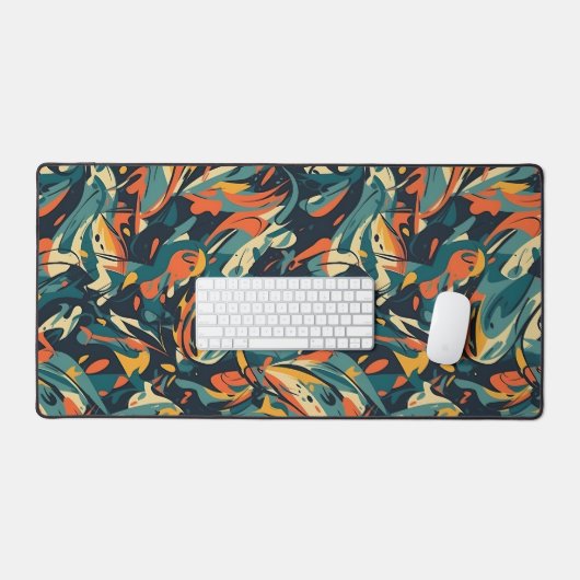 Retro Swirl Abstract Collage Desk Mat (Keyboard & Muis)