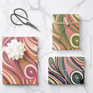 Retro Swirl Abstract Inpakpapier Vel