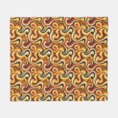 Retro Swirl Abstract Pattern-Bold Kleuren Fleece Deken (Voorkant (Horizontaal))