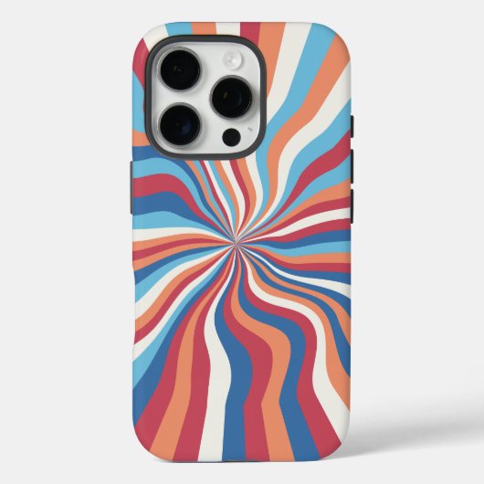 Retro Swirl Abstracte Kunst iPhone / iPad case (Achterkant)
