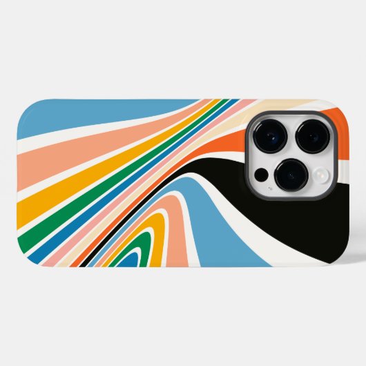 Retro Swirl Abstracte Kunst iPhone / iPad case (Achterkant (horizontaal))