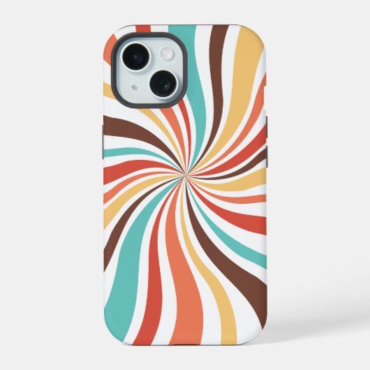 Retro Swirl Abstracte Kunst iPhone / iPad case iPhone 15 Case (Achterkant)