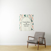 Retro Swirl Arch Mint Groen Roze Bruiloft Achtergr Wandkleed (In situ)