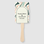 Retro Swirl Arch Mint Groen Roze Bruiloft Programm Handwaaier (Voorkant)