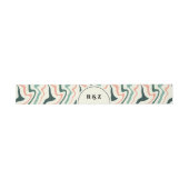 Retro Swirl Arch Mint Groen Roze Bruiloft Uitnodigingen Wikkel (Vlak)