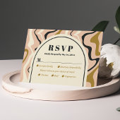 Retro Swirl Arch Roze Zwart Goud Bruiloft RSVP Kaa