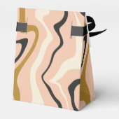 Retro Swirl Arch Roze Zwart Goud Cream Bruiloft Bedankdoosjes (Achterkant)