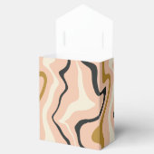 Retro Swirl Arch Roze Zwart Goud Cream Bruiloft Bedankdoosjes (Geopend)