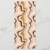 Retro Swirl Arch Roze Zwart Goud Cream Bruiloft Menu (Achterkant)