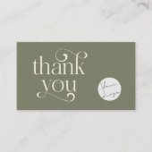 Retro Swirl Bedankt voor het winkelen Klein Sage G Visitekaartje (Voorkant)