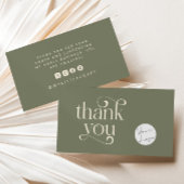 Retro Swirl Bedankt voor het winkelen Klein Sage G Visitekaartje