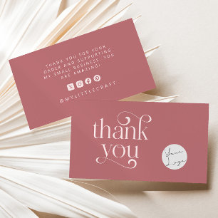 Retro Swirl Bedankt voor het winkelen Klein Stoffi Visitekaartje