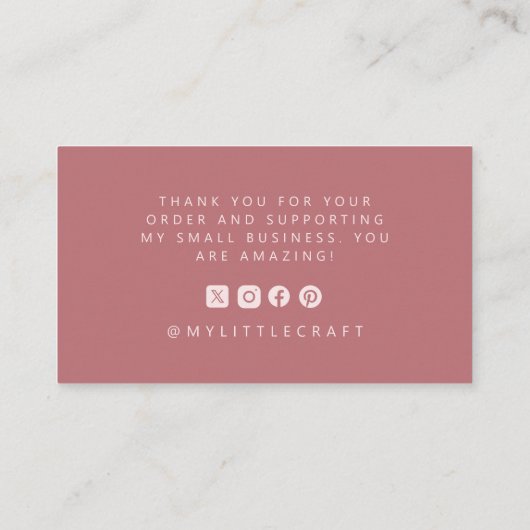 Retro Swirl Bedankt voor het winkelen Klein Stoffi Visitekaartje (Achterkant)