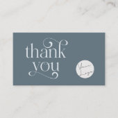 Retro Swirl Bedankt voor winkelen klein staalblauw Visitekaartje (Voorkant)
