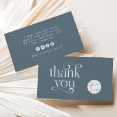 Retro Swirl Bedankt voor winkelen klein staalblauw Visitekaartje