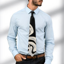 Retro Swirl Beige Zwart