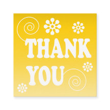 Retro Swirl Bestelling Dank u Geel