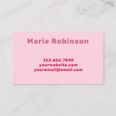 Retro Swirl Blush Bord Hallo Roze Visitekaartje (Achterkant)