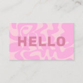 Retro Swirl Blush Bord Hallo Roze Visitekaartje (Voorkant)