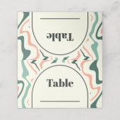 Retro Swirl Boog Mintgroene Roze Trouwdag Plaatskaartje (Buitenkant ongevouwen)