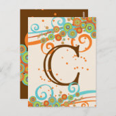 Retro Swirl Celebration Maak uw eigen banner Kaart (Voorkant / Achterkant)