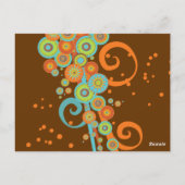 Retro Swirl Celebration Maak uw eigen banner Kaart (Achterkant)