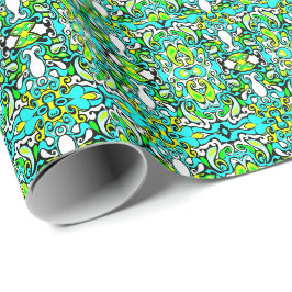 retro swirl doedle 60s 70s stijl cadeaupapier