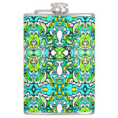 retro swirl doedle 60s 70s stijl heupfles (Voorkant)