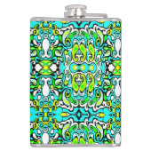 retro swirl doedle 60s 70s stijl heupfles (Achterkant)