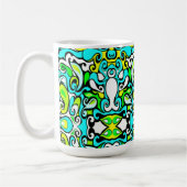 retro swirl doedle 60s 70s  stijl koffiemok (Links)