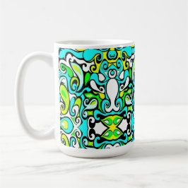 retro swirl doedle 60s 70s  stijl koffiemok