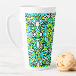retro swirl doedle 60s 70s stijl latte mok