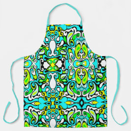 retro swirl doedle 60s 70s  stijl schort