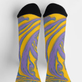 Retro Swirl: Gele & Paarse Marmeren Sokken (Top)